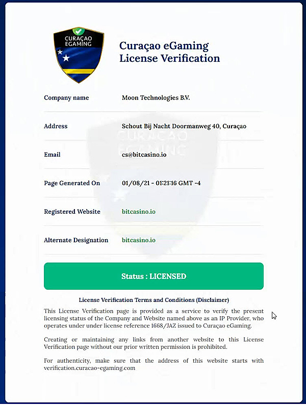 ビットカジノ ライセンス