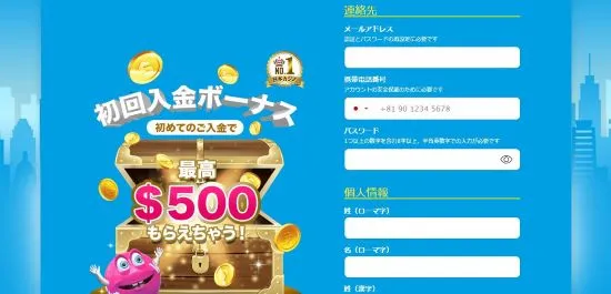 ステップ2:個人情報を入力